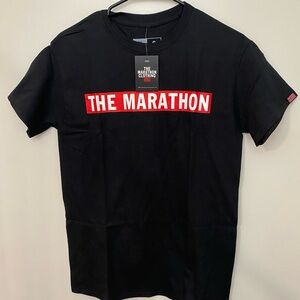 The Marathon Clothing Black Tee with Red Chest Logo